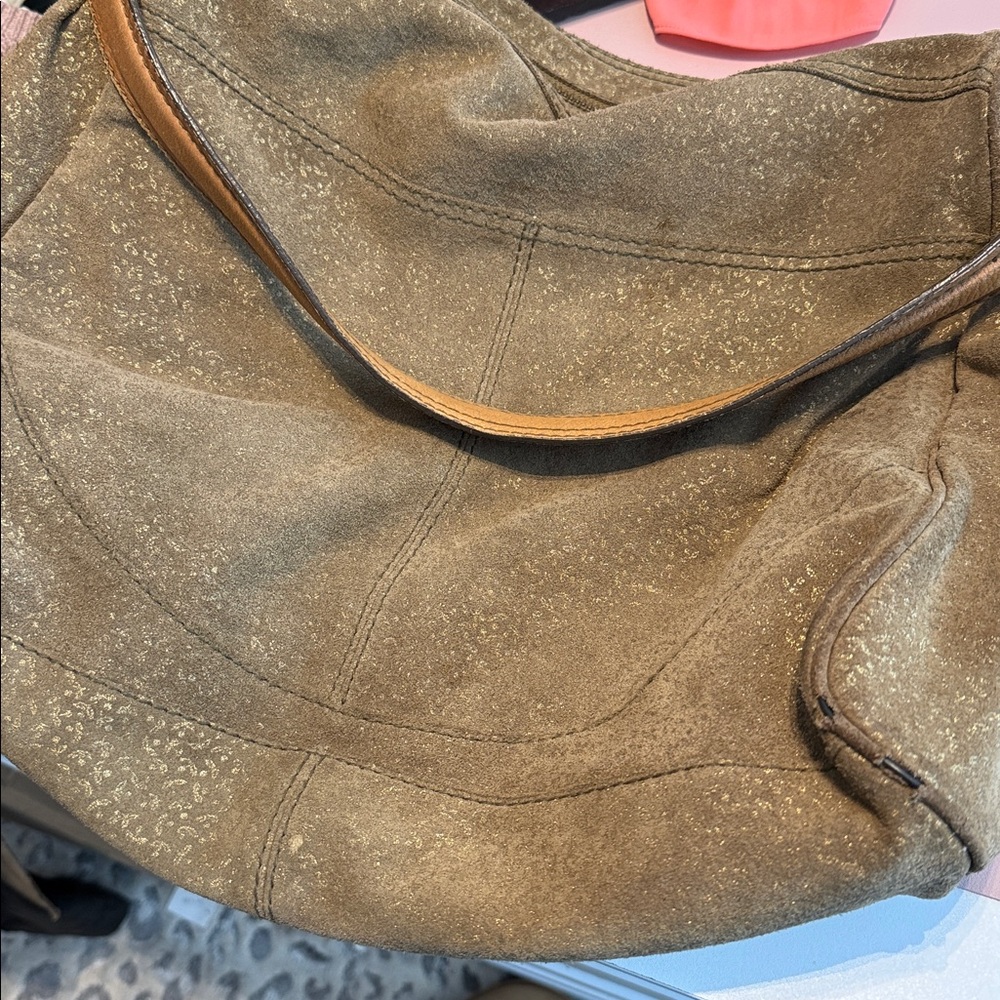 Gap Boho Camel Suede Shoulder Bag